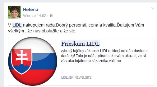 Falošný status na Facebooku:
