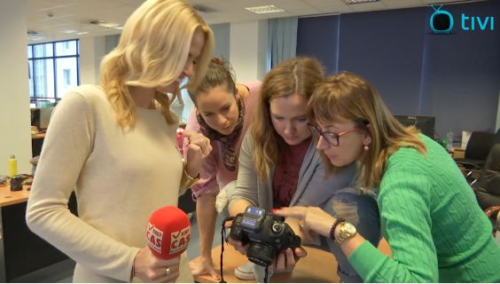 So šéfredaktorkou Nového Času Júliou Kováčovou   Reprofoto:tivi.cas.sk