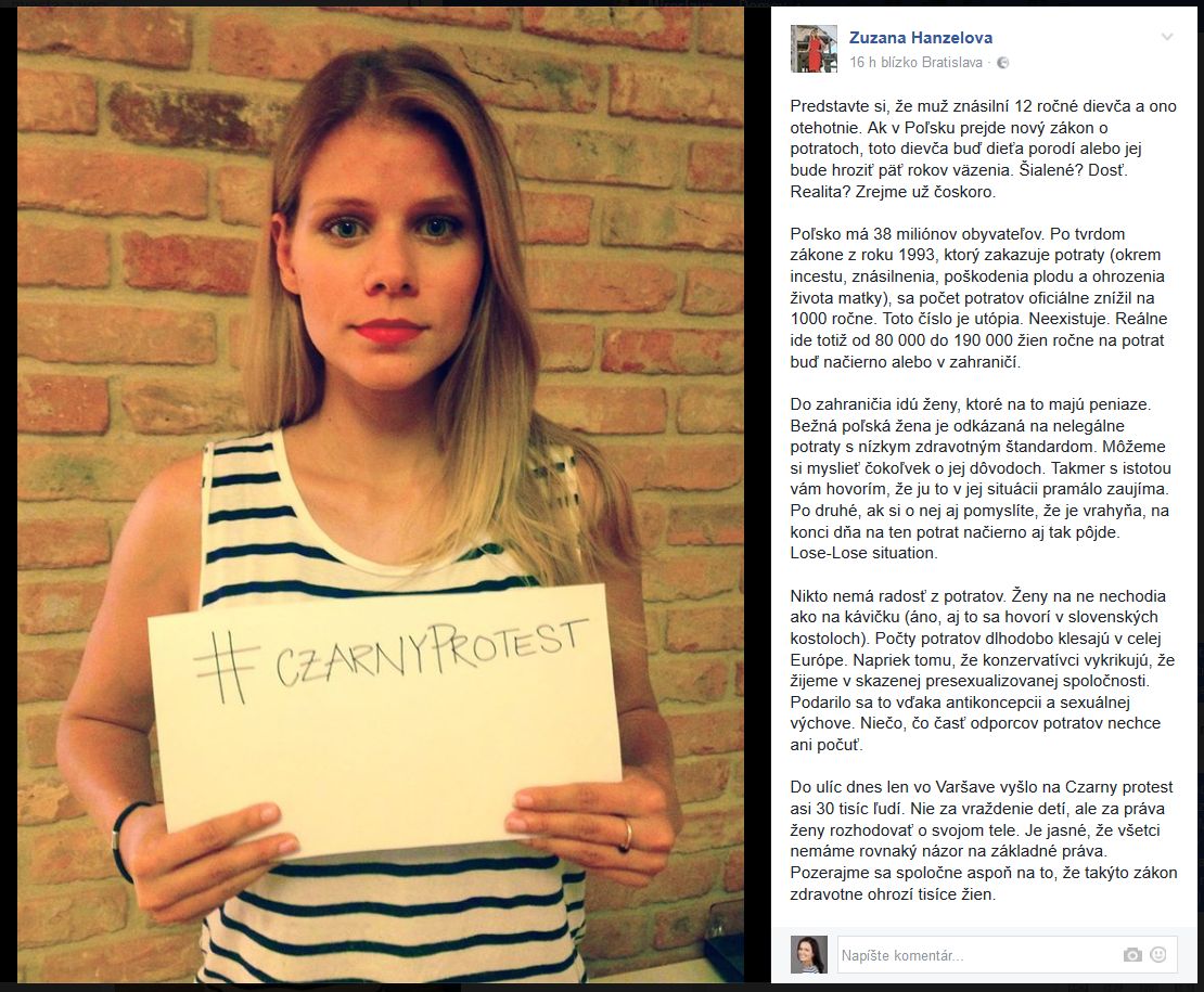 Facebook Zuzana Hanzelová