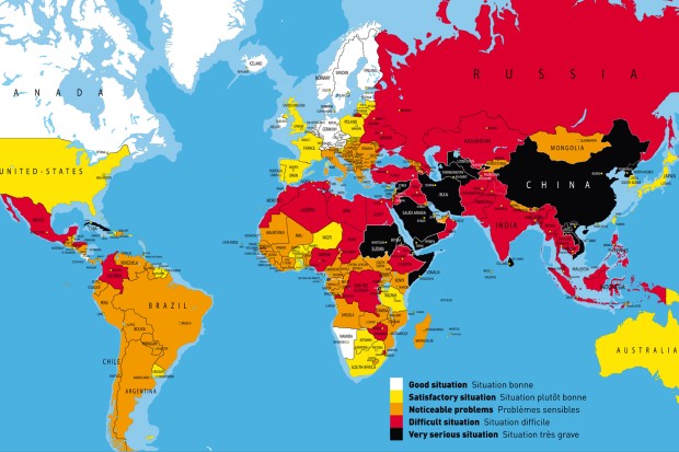 Mapa: Reportéri bez hraníc