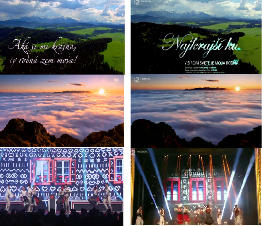 Vľavo zábery zo snemu Smeru, vpravo z predstavenia loga predsedníctva Zdroj:TIS podľa smertv.sk, rtvs.sk)