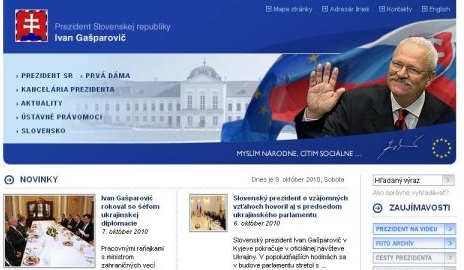 Pôvodná stránka s I. Gašparovičom