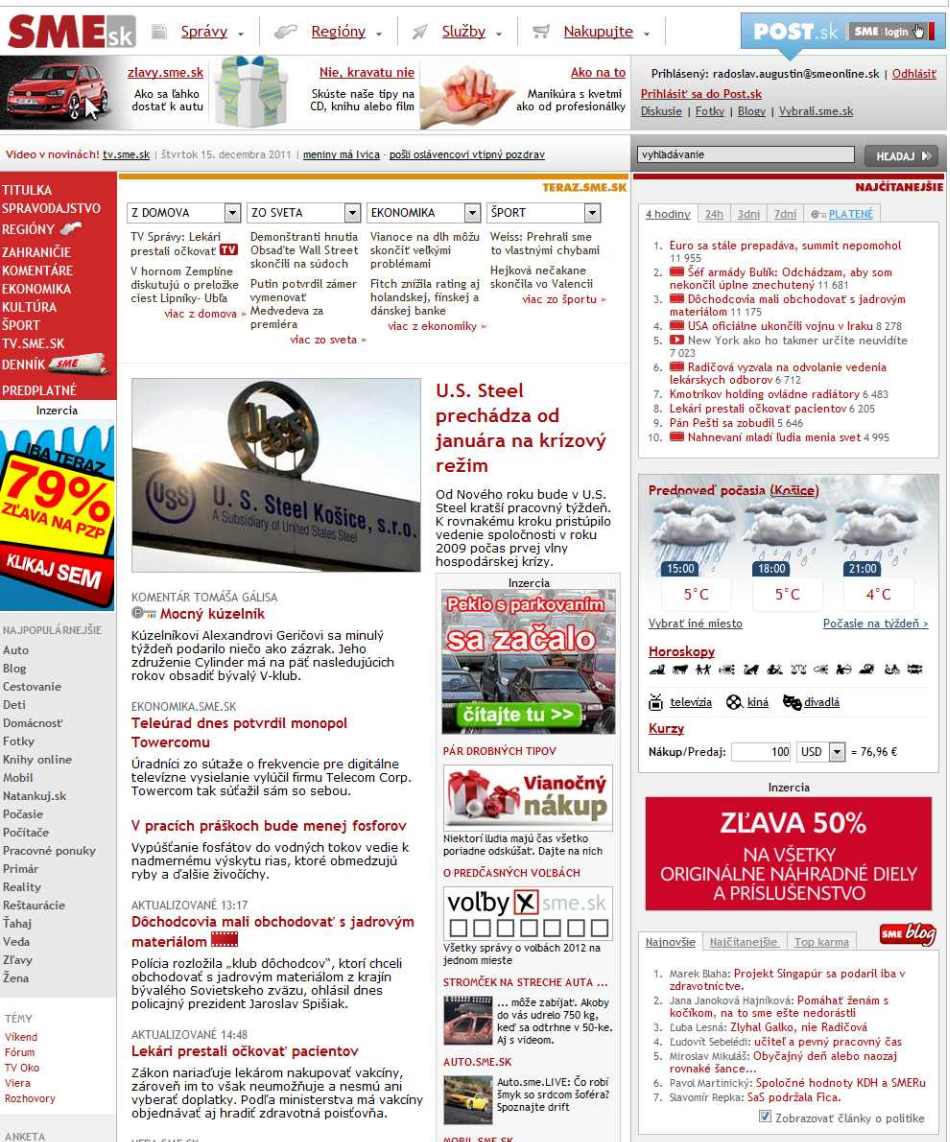 Sme.sk december 2011