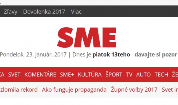 Pondelkov&eacute; SME: Dnes je piatok 13teho - d&aacute;vajte si pozor