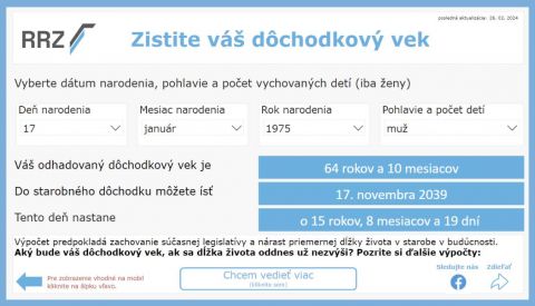 Vypoč&iacute;tajte si, kedy p&ocirc;jdete do d&ocirc;chodku (NOV&Aacute; D&Ocirc;CHODKOV&Aacute; KALKULAČKA)