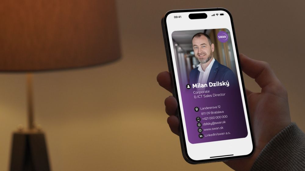 SWAN stavil na digit&aacute;lne vizitky. Vďaka NFC technol&oacute;gii &scaron;etr&iacute; pr&iacute;rodu aj firemn&eacute; n&aacute;klady