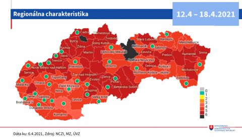 COVID AUTOMAT: Nové rozdelenie okresov platné od 12.4. (MAPA)