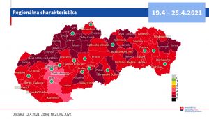 COVID AUTOMAT: Nov&eacute; rozdelenie okresov platn&eacute; od 19.4. (MAPA)