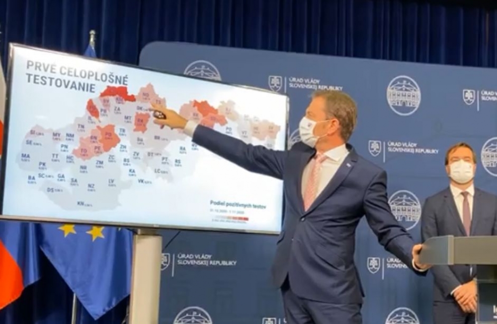 Matovič: Z otestovan&yacute;ch 3,6 mili&oacute;na ľud&iacute; je nakazen&yacute;ch 38 tis&iacute;c. Na mape s&uacute; nov&eacute; nakazen&eacute; okresy (VIDEO)