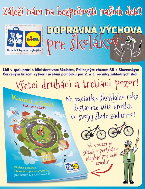 Lidl venuje v&scaron;etk&yacute;m druh&aacute;kom a tretiakom knižku o dopravnej v&yacute;chove