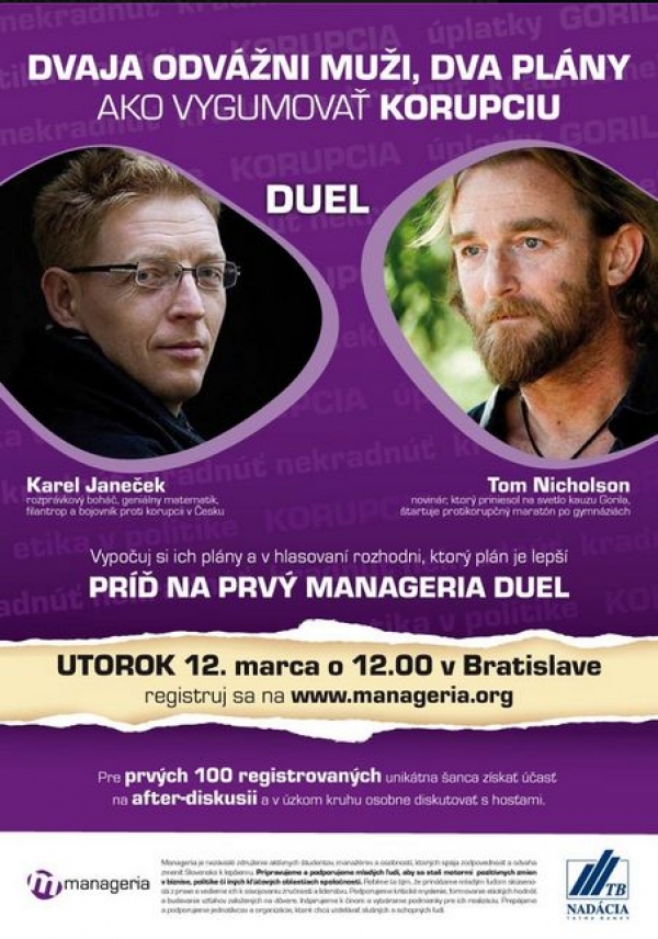 DUEL: Novin&aacute;r a miliard&aacute;r maj&uacute; rovnak&yacute; cieľ - poraziť korupciu