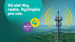 4ka systematicky roz&scaron;iruje 5G sieť: Pokrytie popul&aacute;cie prekročilo 53,5 percenta, prioritou zost&aacute;va kvalita a kapacita