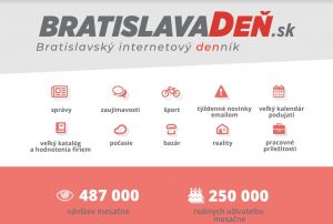 Web BratislavaDen.sk je už 4 mesiace prv&yacute; v region&aacute;lnej kateg&oacute;rii, za august mal 250-tis&iacute;c čitateľov