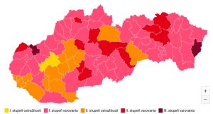 Nov&eacute; rozdelenie okresov podľa COVID AUTOMATU platn&eacute; od 24.5. (MAPA)