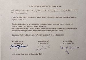 Andrej Kiska zverejnil spoločn&uacute; v&yacute;zvu prezidentov SR