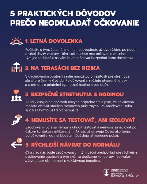 5 praktických dôvodov, prečo neodkladať očkovanie