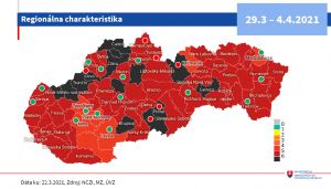 COVID AUTOMAT: Nov&eacute; rozdelenie okresov platn&eacute; od 29.3. (MAPA)